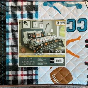 Sports Quilt Set, Double Queen